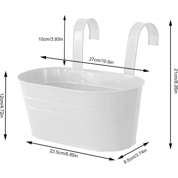 1 stk. Metalljern Veggmontert Blomsterpotter, 4 stk. Fargerik Planter
