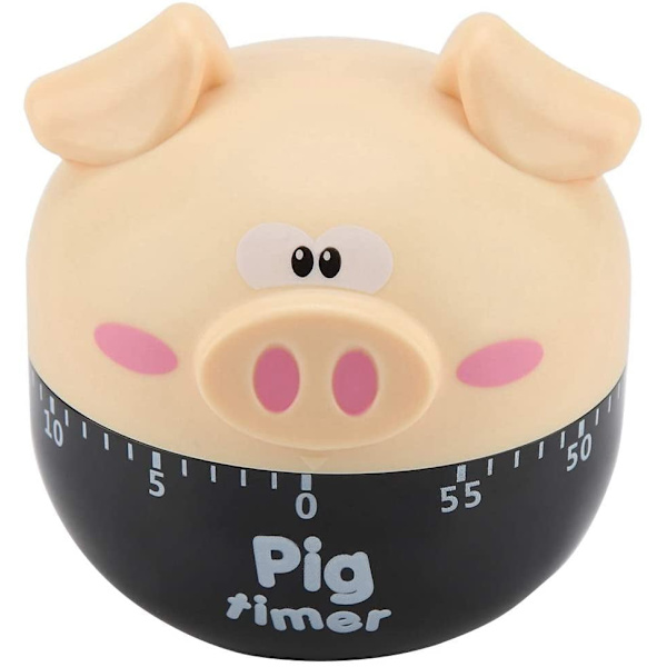 1 rosa gris mekanisk köksklocka, mekanisk köksklocka, timer
