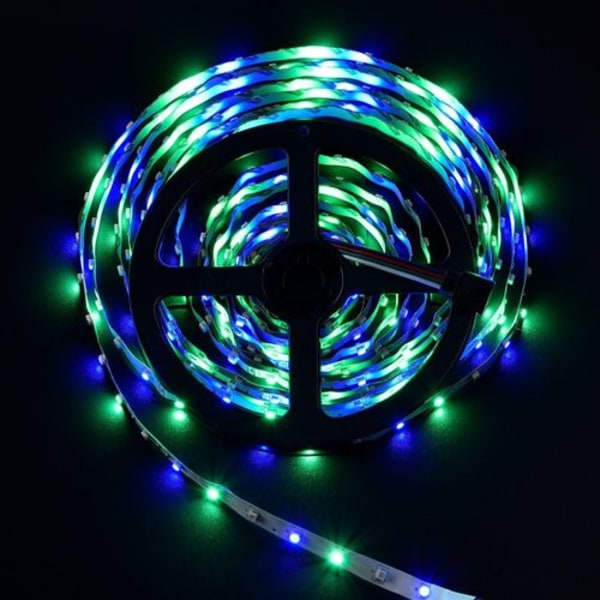 Juskys 5m LED-nauha kaukosäätimellä ja virtalähteellä, itseliimautuva, lyhennettävä