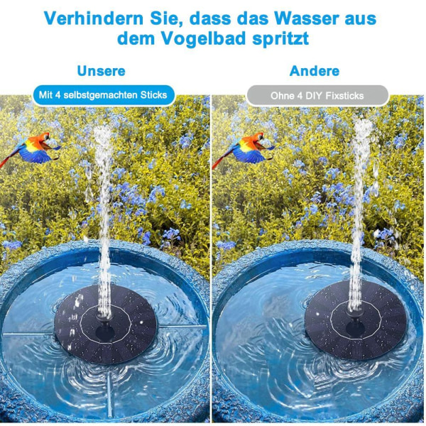 Solcellsfontän, solcellsfontän dammpump solcell för utomhusbruk med 4