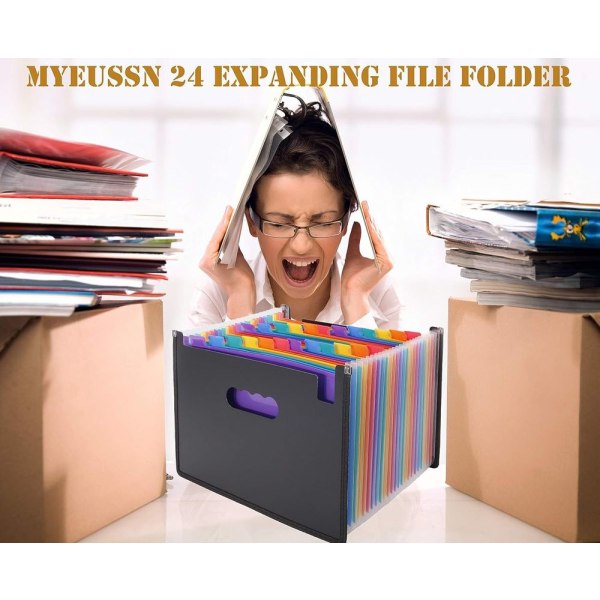 A4-dokumentmapp 24 fack expanderbar mapp stor utrymme expanderbar mapp