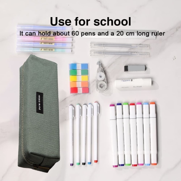 Bredt åbent brevpapir blyanthus, lysegrønt blyanthus