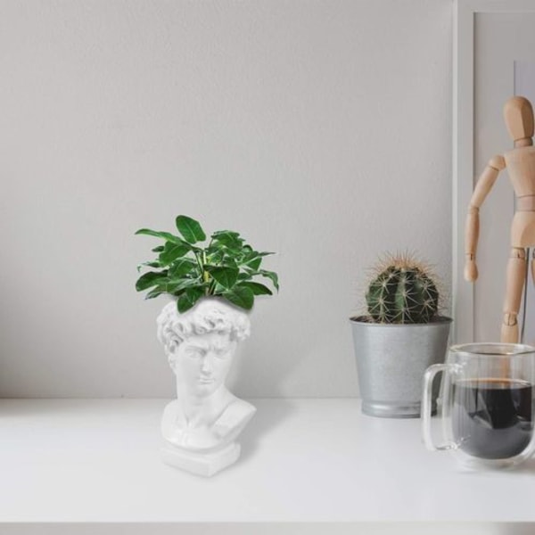 Skulpturhode Planter Gresk David Statue Sukkulent Planter Vase Pen