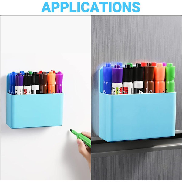 Magnetisk markørholder til whiteboards / køleskab / 1 stk. blå