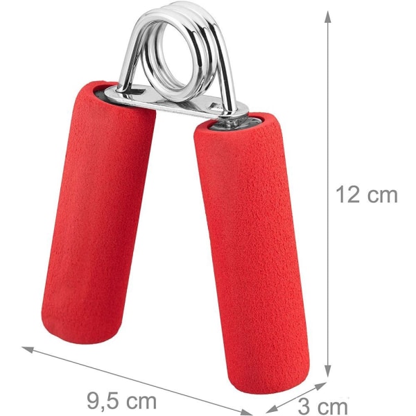 Finger trener sett med 2 skumgrep pads, grep styrke trener, rød