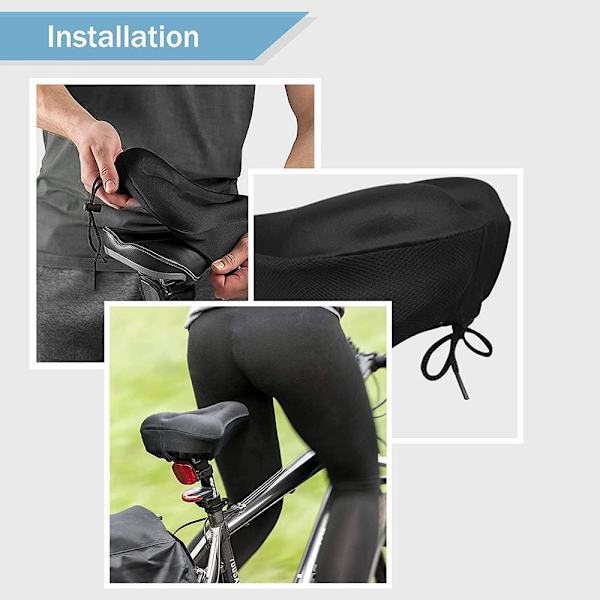Gel-sadel för cykel | Vattentät | Svart