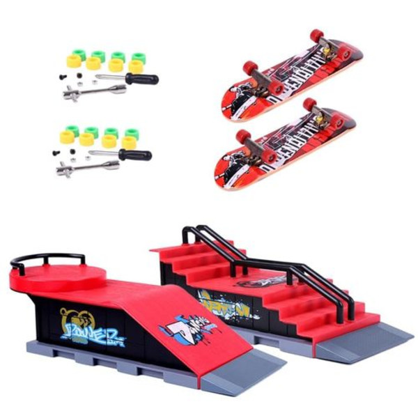 Set Mini Finger Skateboard och Ramp Tillbehör Set