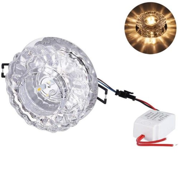 LED-taklampe i krystallglass, lampestil 1