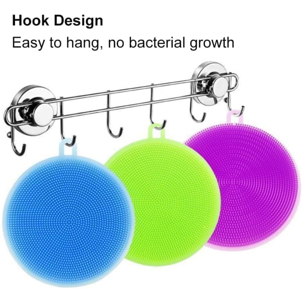Silikonsvamp för disk, Silikonsvamp för diskning, Silikonsvampar för multifunktionella köksdiskborstar, för att diska, 5-pack