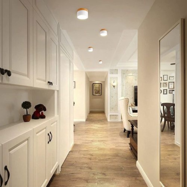 Taklampa ytmonterade LED-takspottar aluminium vit