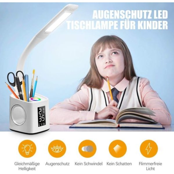 LED-skrivebordslampe 10W dimbar pennholder nattbordslampe [Energiklasse