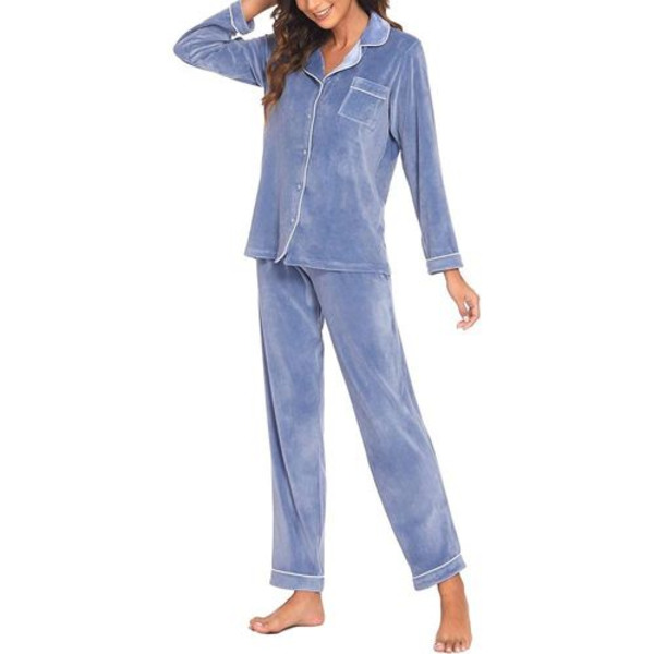 Dam pyjamas set, tvådelad fritidsdräkt, sovskjorta och pyjamasbyxor