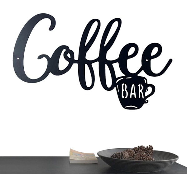 Metallhängande skylt Kaffeestation Utskuren bokstavsskylt - Bästa present