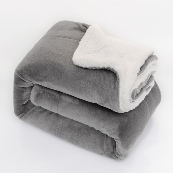 Sofa teppe, koselig teppe, ekstra varmt, tykt Sherpa teppe, lite, mykt og fluffy