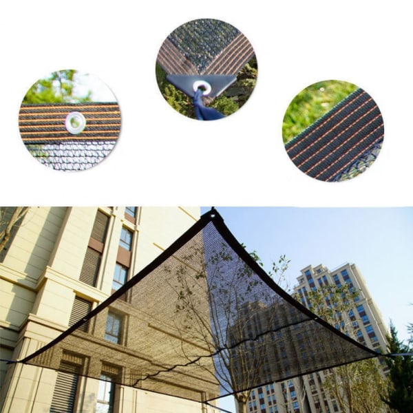 Havehaveskygge net UV-resistent skyggenet med øjer 3x4m