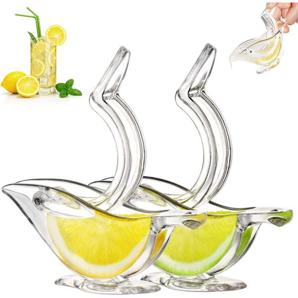 Luksuriøst design uafhængig citronpresser, citronpresser manuel citruspresser akryl service transparent serveringsservice-