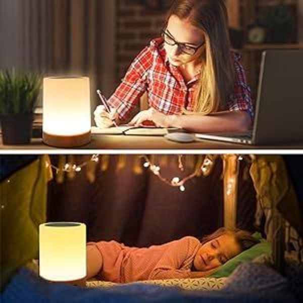 LED-sänglampa, Amouhom dimbar stämningsbordslampa för sovrum