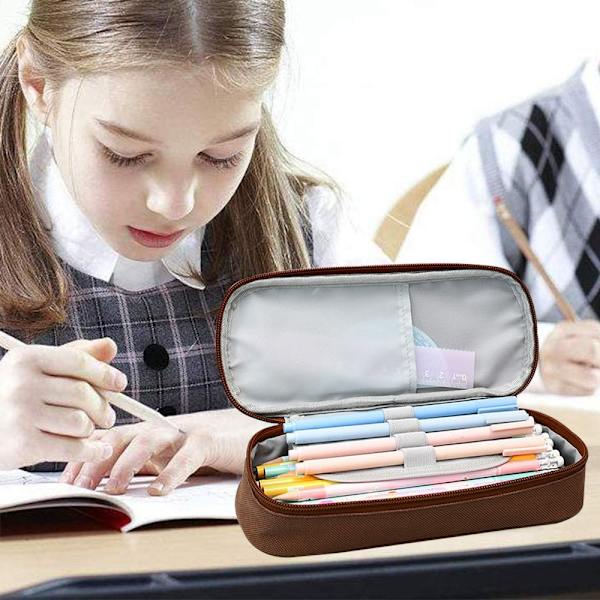 Stor Kapacitet Blyantsæske Studerende Stationery Kaffe