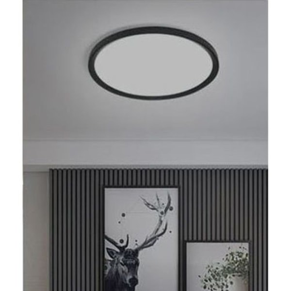 LE loftslampe 15W, LED loftslampe IP54 vandtæt, sort