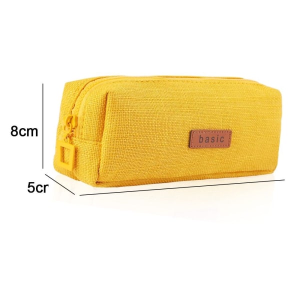 Large Capacity Pencil Case Canvas Pencil Bag Yellow