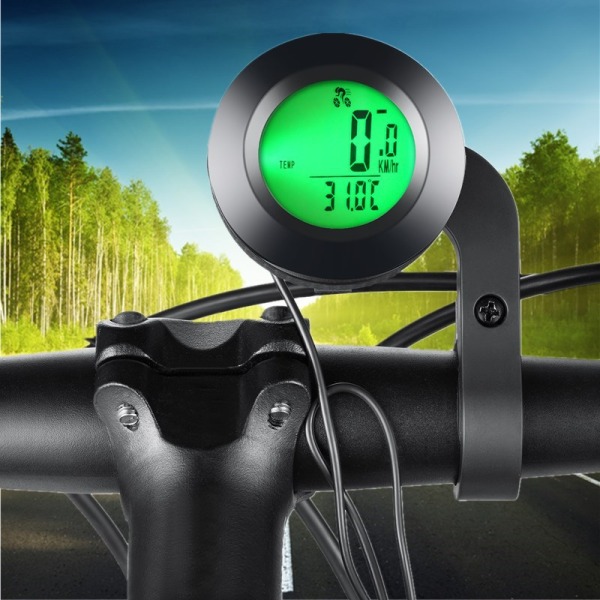 Vandtæt trådløs speedometer med 3-farvet baggrundsbelysning