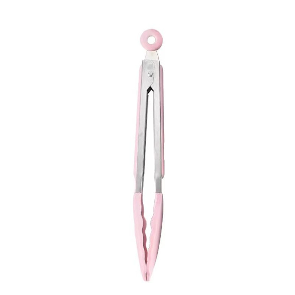 Mini silikonbestickhållare set om tre, 7 tum, rosa