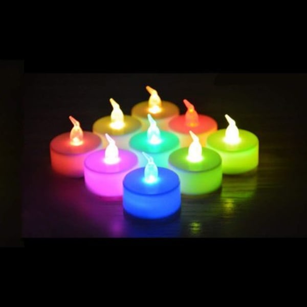 Flammeløse LED-lys, 24 LED-teljus, flimrende telys, varmt hvitt,