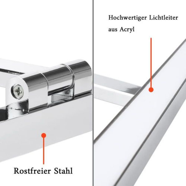 LED-speilbelysning for baderom, 18W IP44 vanntett 180° roterende baderomslysvegg