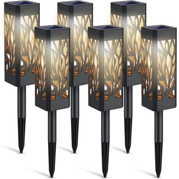 Solcellelysgård LED solcellelampe hagelys for utendørs 6 stykker