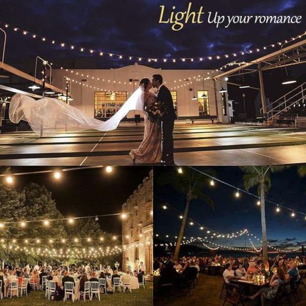 LED-ljusslinga utomhus el, 10M ljusslinga utomhus glödlampor utanför med