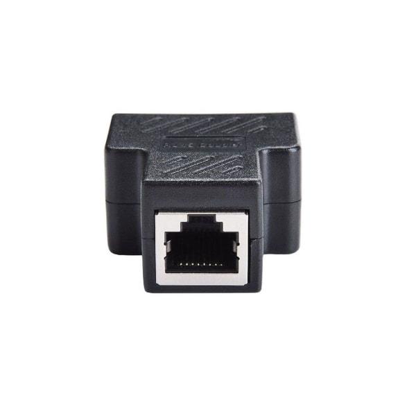 RJ45 Splitter Adapter 1 til 2 porter Hunn til Hunn Internett-forlenger Nettverk