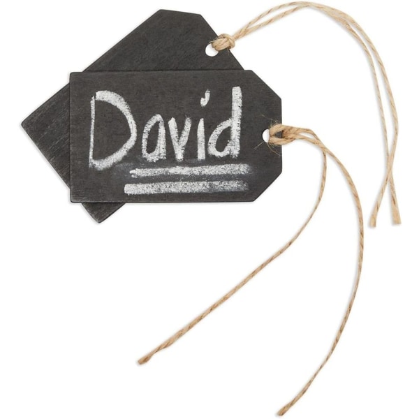 Presentlappar kraftpapper taggetiketter 9x5 cm, 12 st taggar + jute
