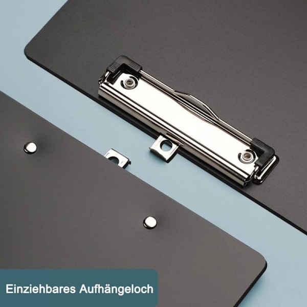 A4 klemmappe, 6 A4 klemmapper med gummibelagt metalclips, klemmappe,