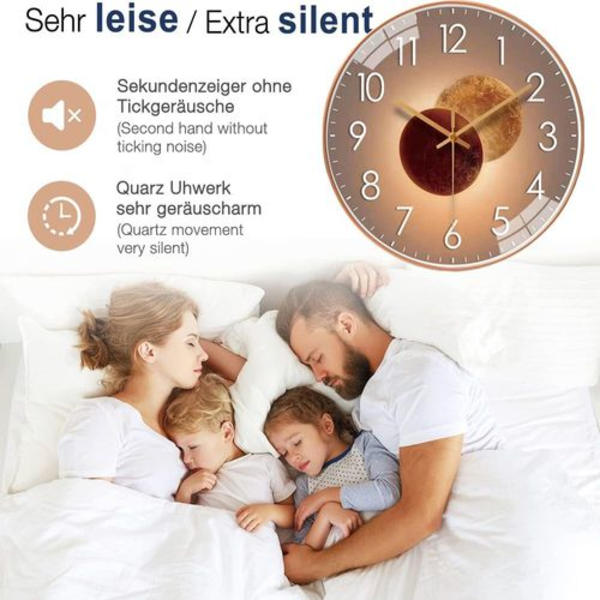 30cm moderni hiljainen kvartsiseinäkello, ei tikittävää ääntä, keittiökellon seinä