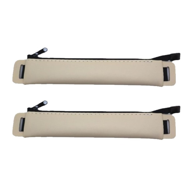 Blyantsætui (2-pak) PU læder penneholder Khaki