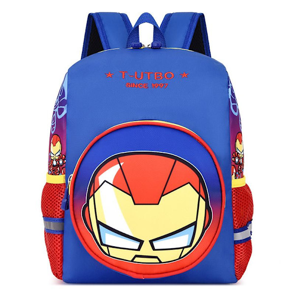 Lastentarhan oppilaan reppu lasten reppu söpö sarjakuva lasten reppu pojille ja tytöille fan reppu-taivaansininen-Iron Man