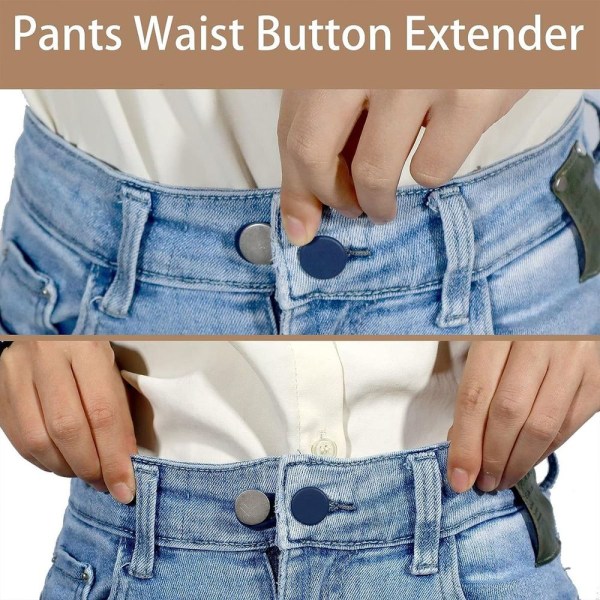 Pakke med 12 knappeforlengere for jeans, jeansknappforlengelse,