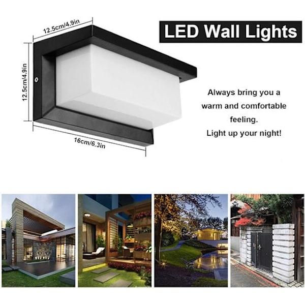 18W LED væglampe udendørs lys med bevægelsessensor moderne