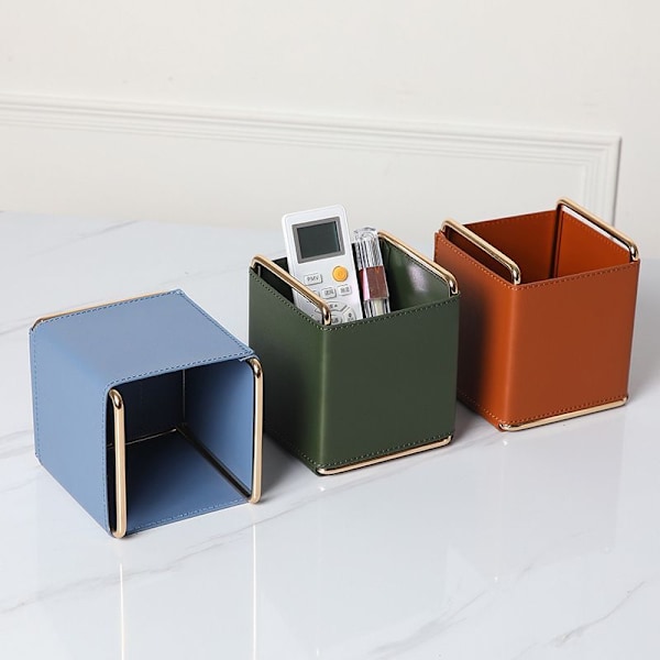 Läderpennhållare, pennkopp och arrangör för Essential Green