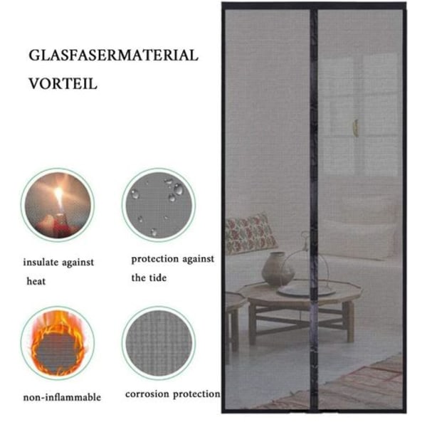 Flue netdør magnet myggenet dør insektbeskyttelse glasfiber
