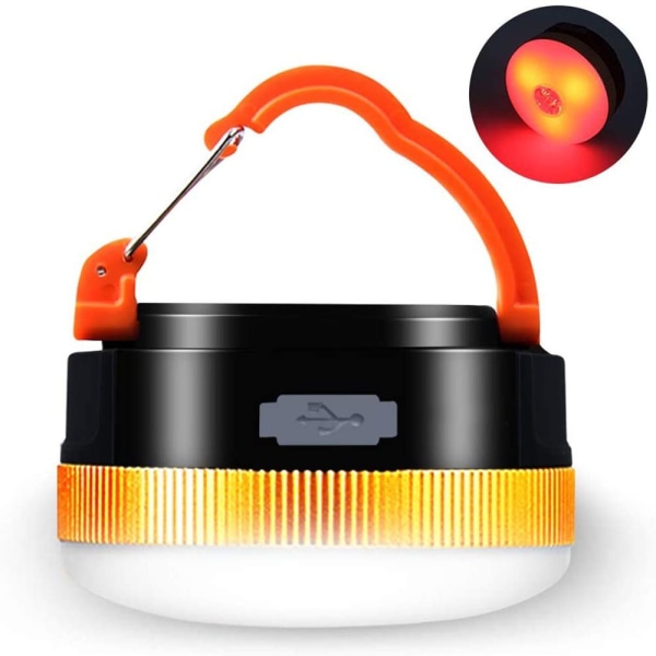 Bærbar Solar LED Camping Lantern Light Solar Powered & USB Genopladelig
