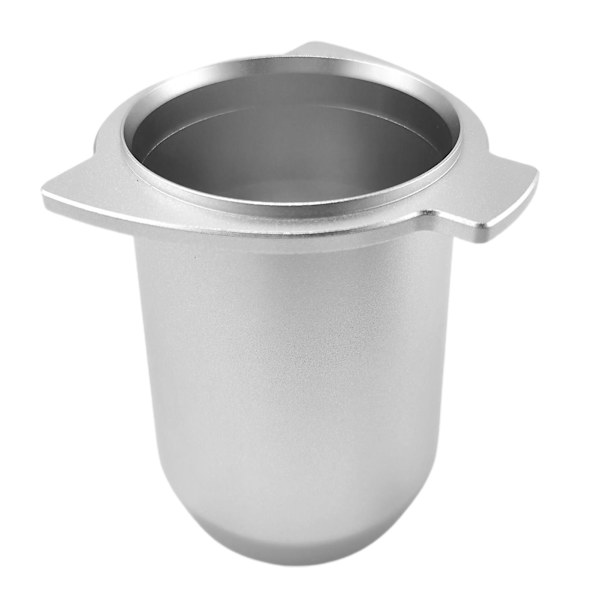 54mm To-Øret Kaffedoseringskopp Praktisk Aluminium Barista Espressopulvervelger for Kaffebar (Sølv)