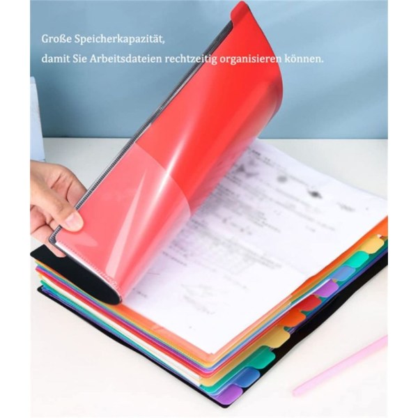 Projektemapp A4-arrangør skrivebordsarrangør 12 rum skrivebordsmappe