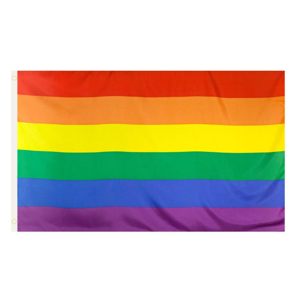 90x150cm Rainbow Flag - Vibrant Color and UV Resistant - Canvas Header