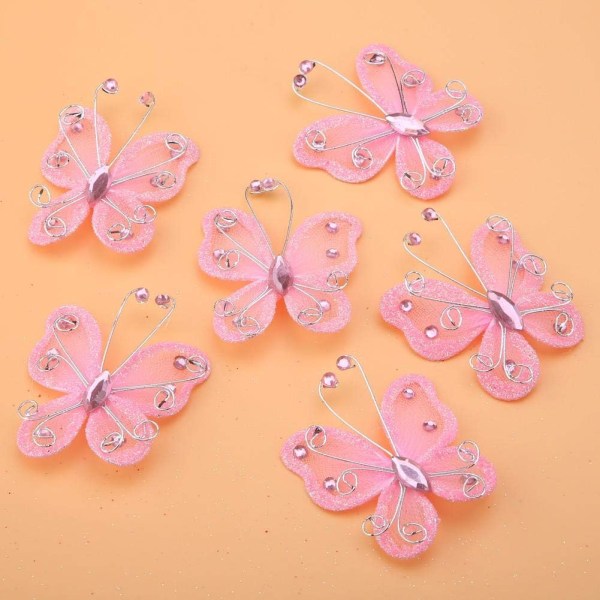20 stk 5,5 * 5,8 cm simulert sommerfuglsilkenett, gull