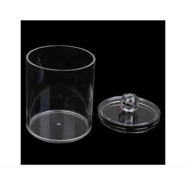 Akryl bomuldsvatpind opbevaring bomuldspude dispenser make up organizer med låg,