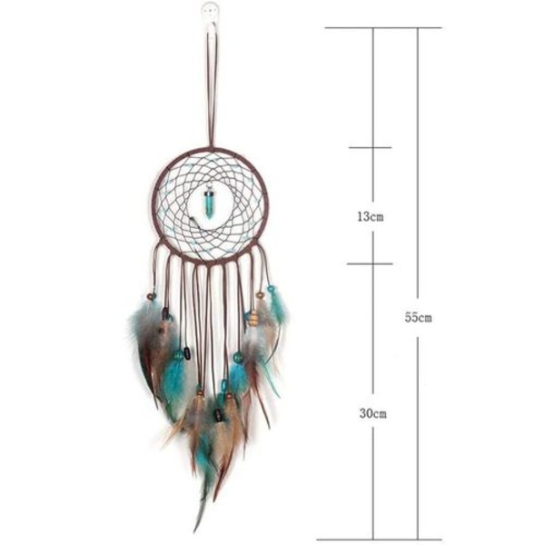 Drømmefanger Lys Håndlavede Fjer Blomster Drømmefanger DIY Dreamcatcher