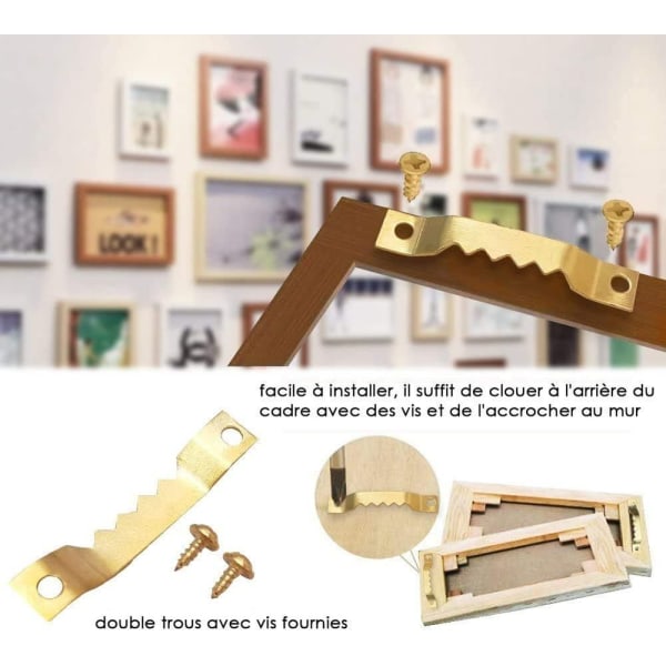 100 stk. Billedophæng Tie Frame Hanger Billedkroge lavet af stærkt og holdbart