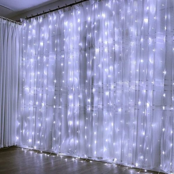LED ljusridå, ljusnät 3m x 3m fairy lights gardin 300 LEDs
