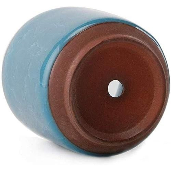 6 cm Zisha keramiska krukor med bambu bricka - 6-pack, suckulenter kaktusblomma